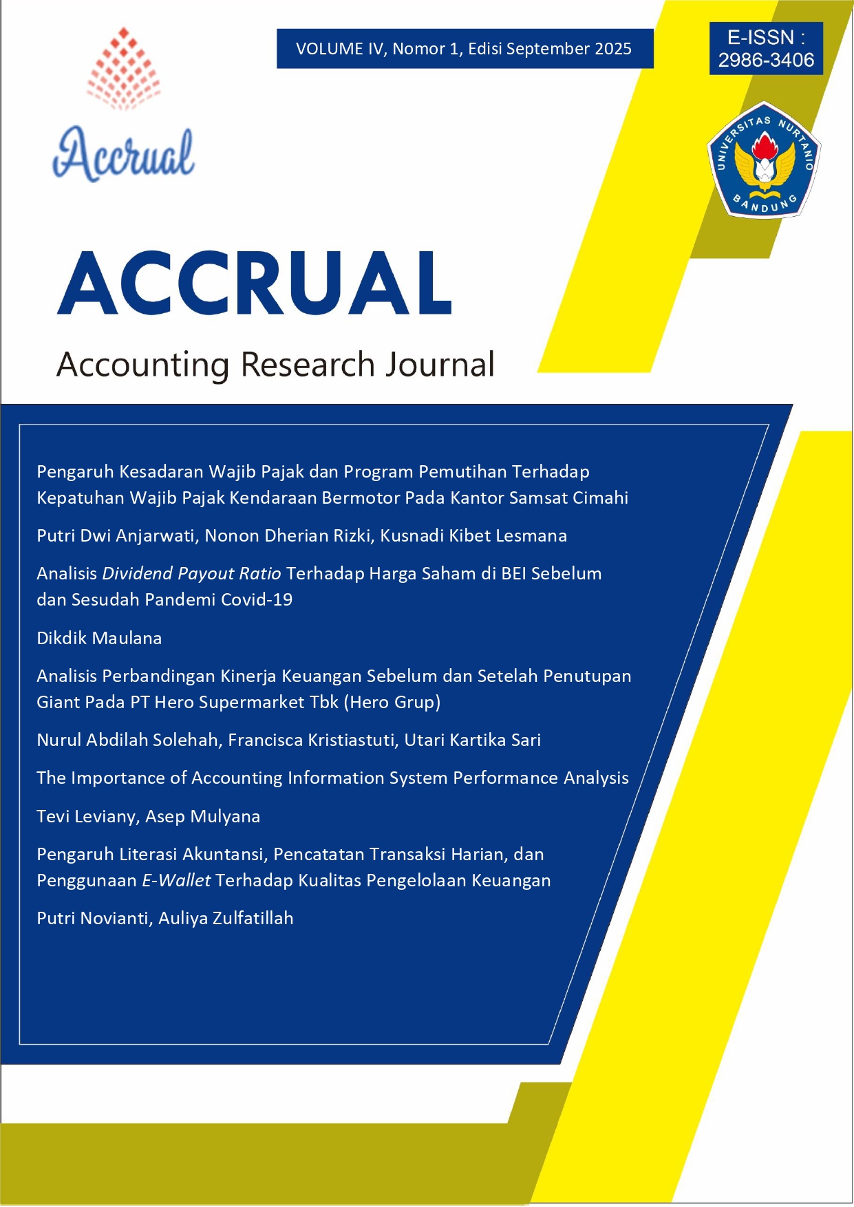 					View Vol. 4 No. 1 (2025): Accounting Research Journal (September 2025 - February 2026)
				